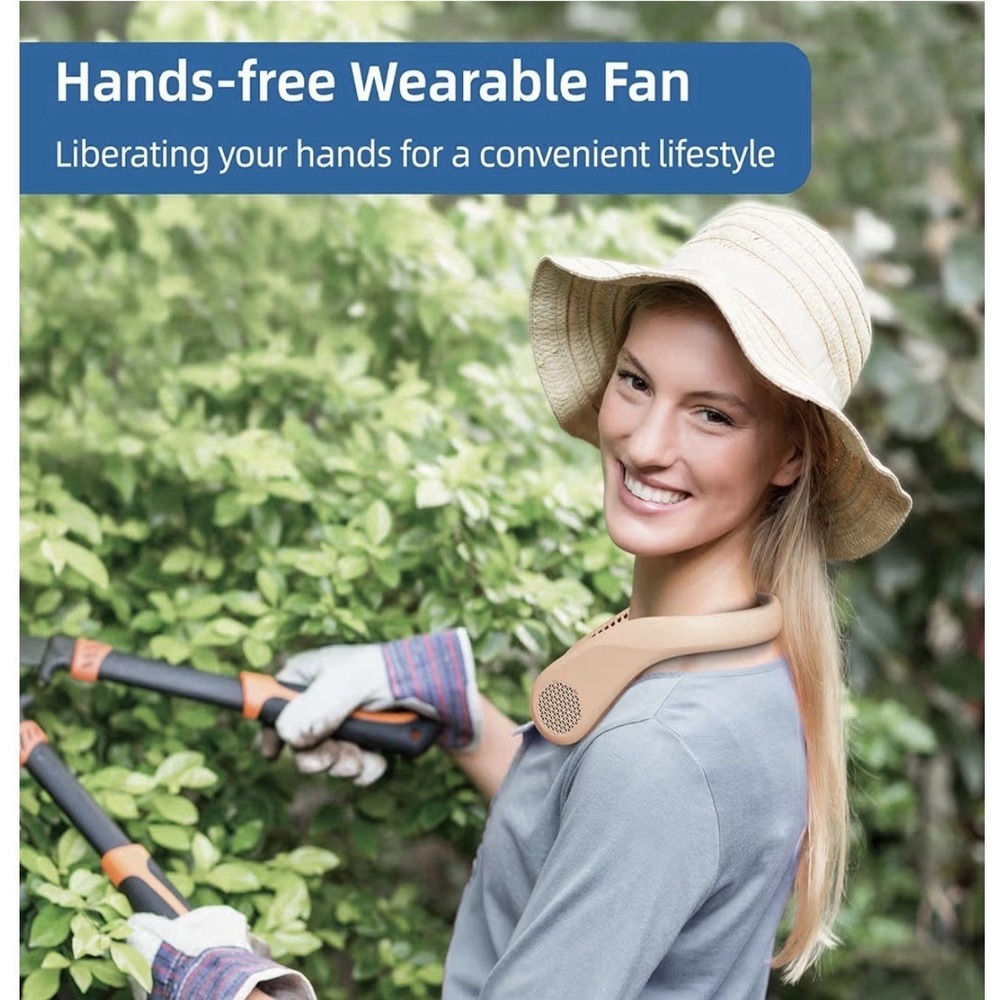 Smseler Portable Safe Bladeless Neck Fan Comfortable Wearing New Sealed, White - Picture 7 of 10